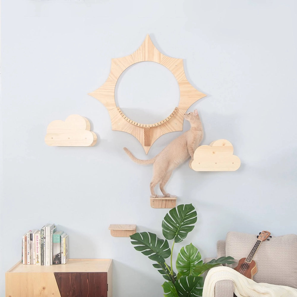 Natural Wood Cat Shelves L727988