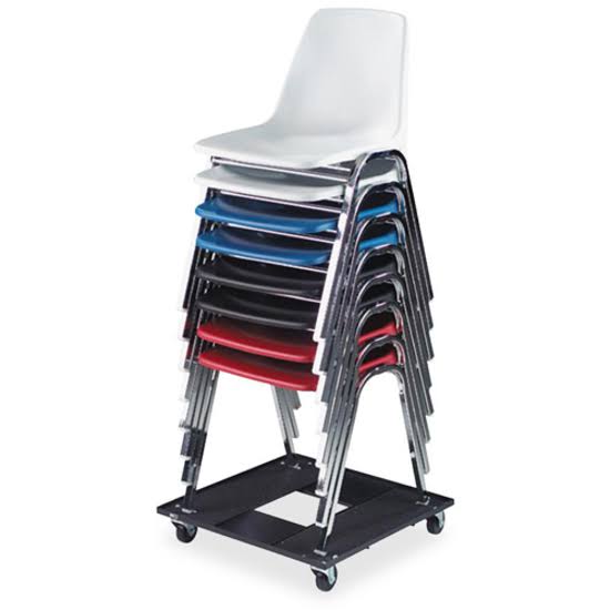 Black Stacking Chair Cart N438