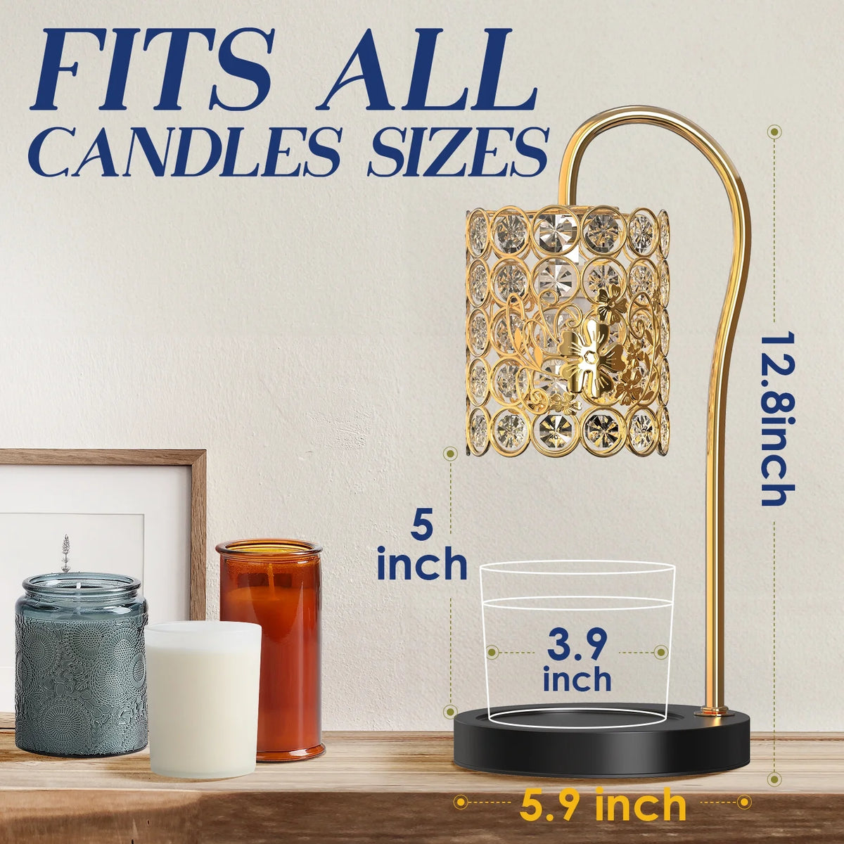 Black Candle Warmer Lamp with Timer P280