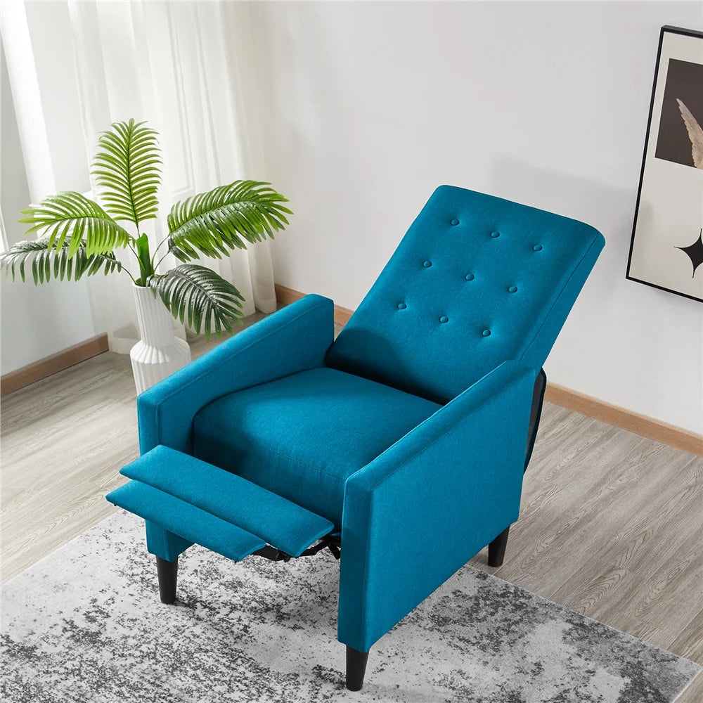 Blue Fabric Recliner Set of 2 T369853