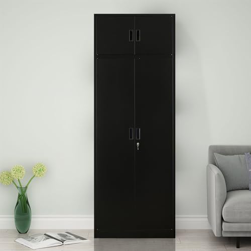 Black Lockable Steel Storage Cabinet with 2 Drawers F273