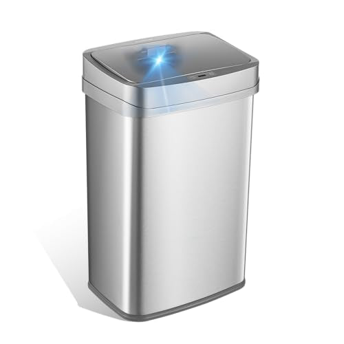 13 Gallon Stainless Steel Motion Sensor Trash Can J967