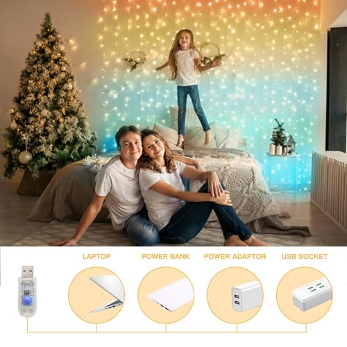 200 Led Warm White Curtain Lights N140375