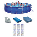 18ft x 48in Metal Frame Swimming Pool Set with Pump B9213