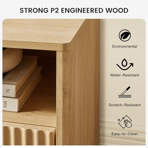 Nature Oak TV Stand with Drawers and Open Shelf H799