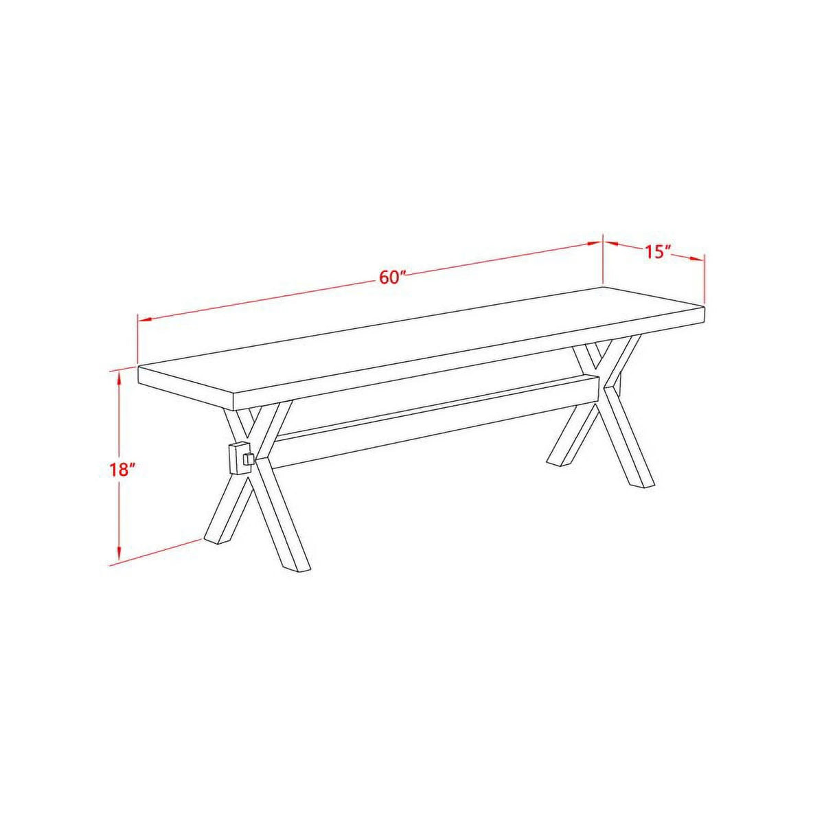 15x60 in Dining Bench H187