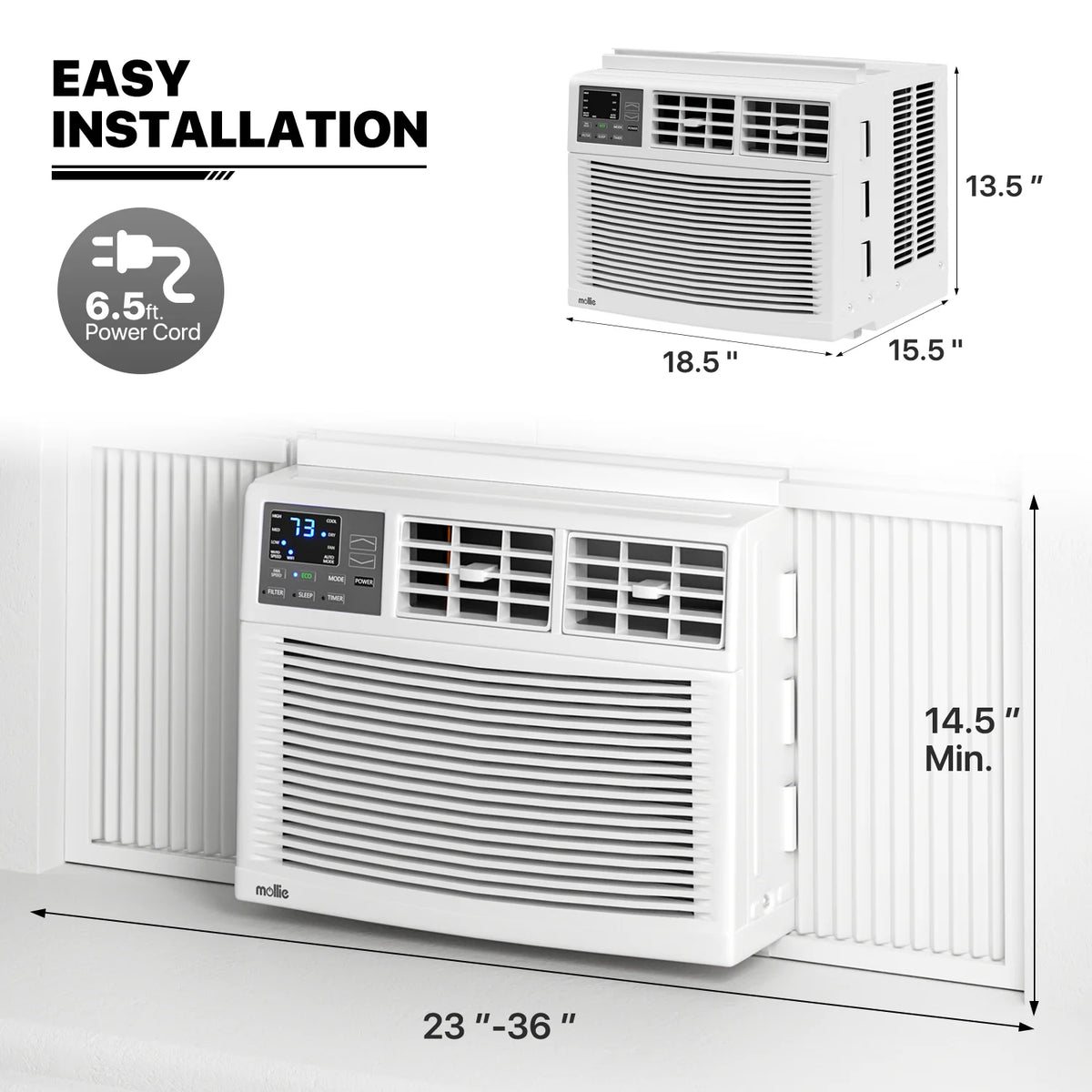 6,000 BTU Smart Window Air Conditioner with WiFi, White O459