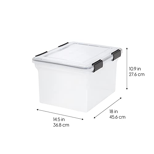 Clear 32 Qt Plastic File Box 4 Pack P649419