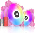 120mm ARGB Case Fans with Controller 3 Pack Pink Q3550