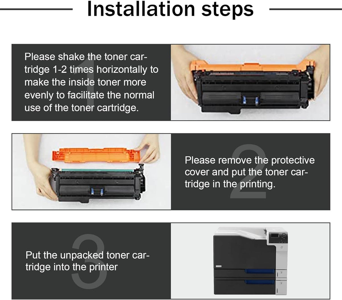 Compatible Remanufactured Toner Cartridge Replacement 3 Pack Black T2758