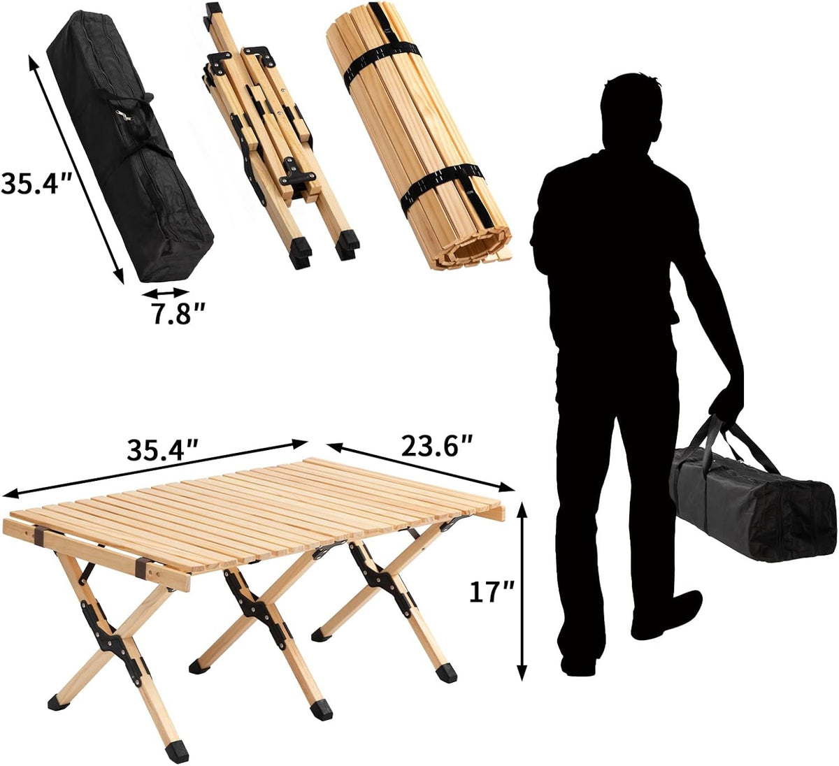 3 FT Folding Short Table with 2 Adjustable Height C537