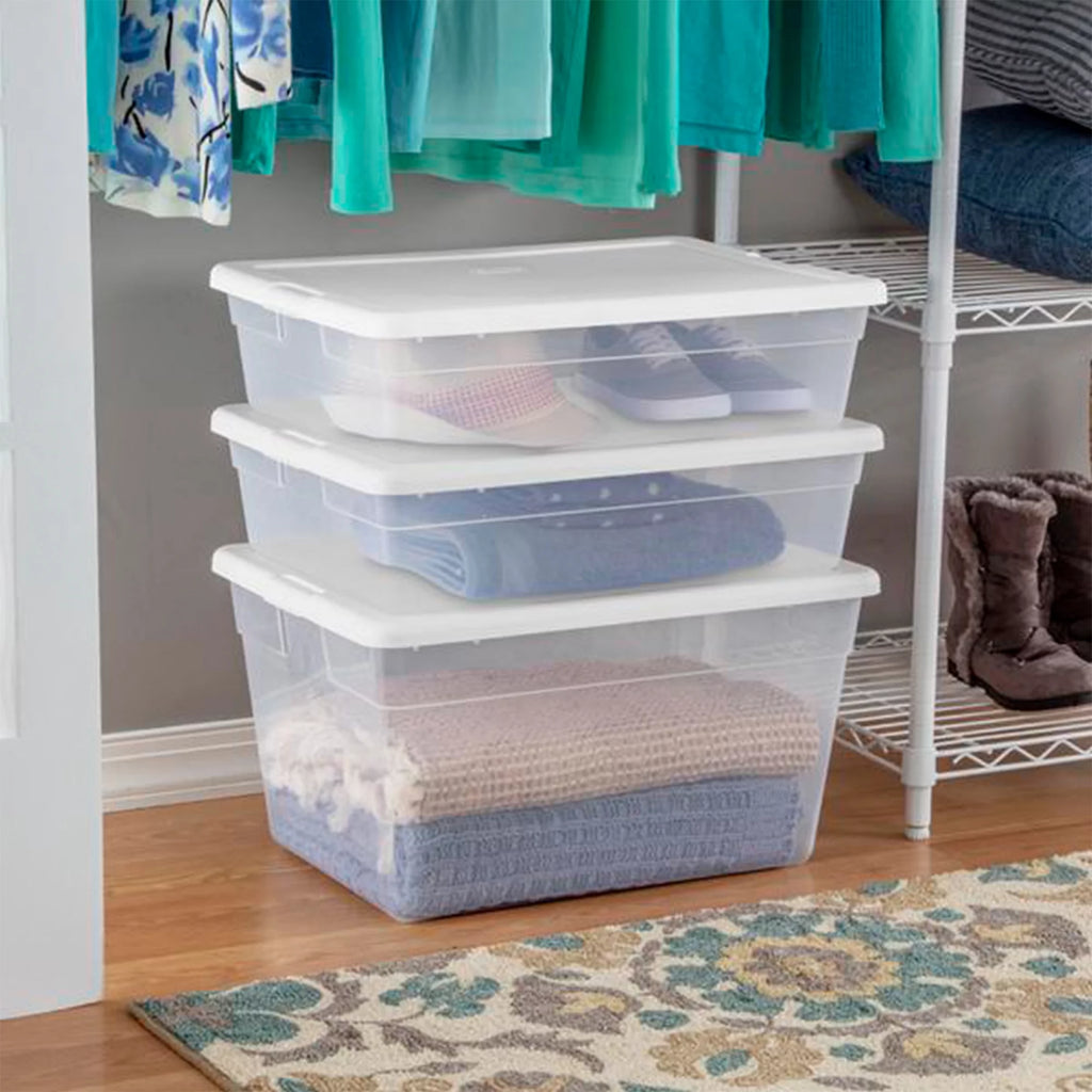28 Qt Clear Storage Box Container 30 Pack Y1493