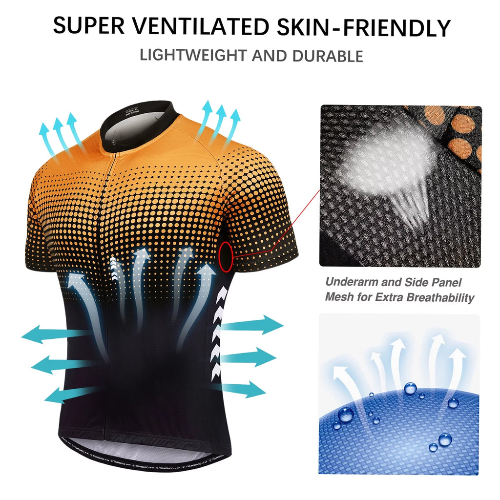 Men's Summer Cycling Jersey Set with 5D Padded Shorts V119