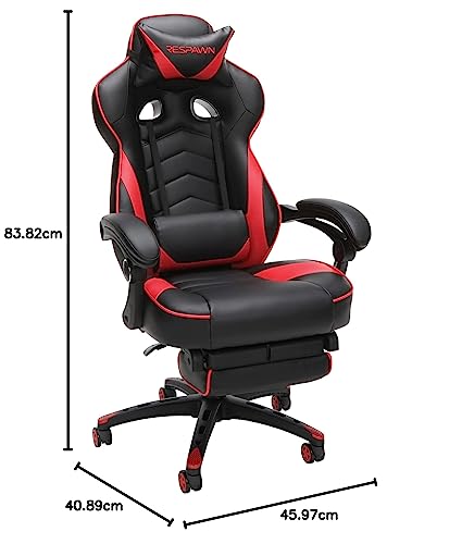 Grey Fabric Gaming Chair with Footrest B7348