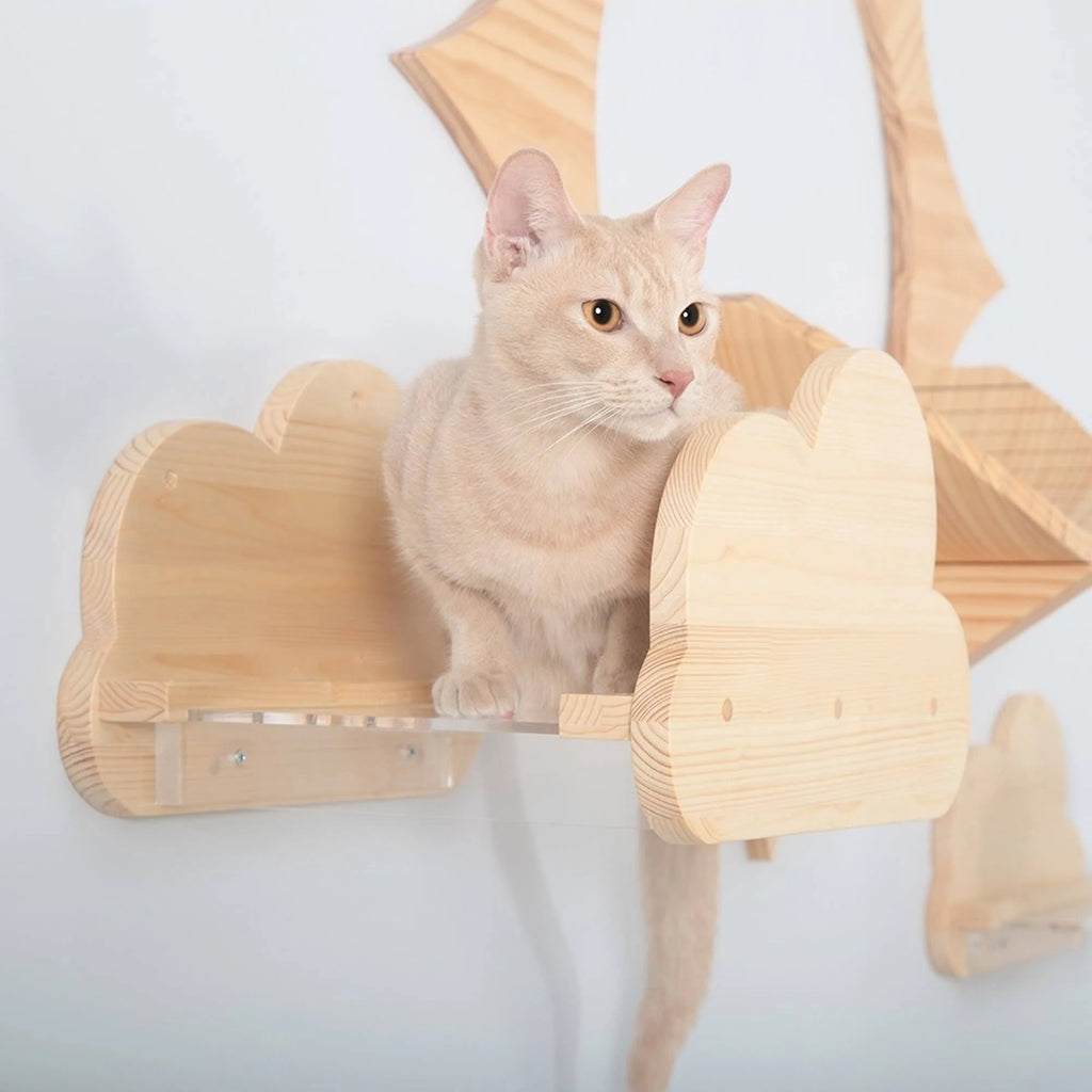 Natural Wood Cat Shelves L727988