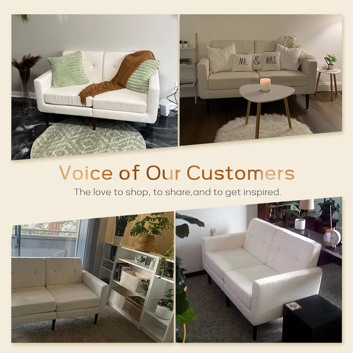 58" Grey Tufted Upholstered Loveseat Sofa K4033