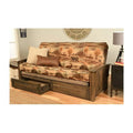 Walnut Futon Frame with Mattress & Storage Drawers Full Size A672