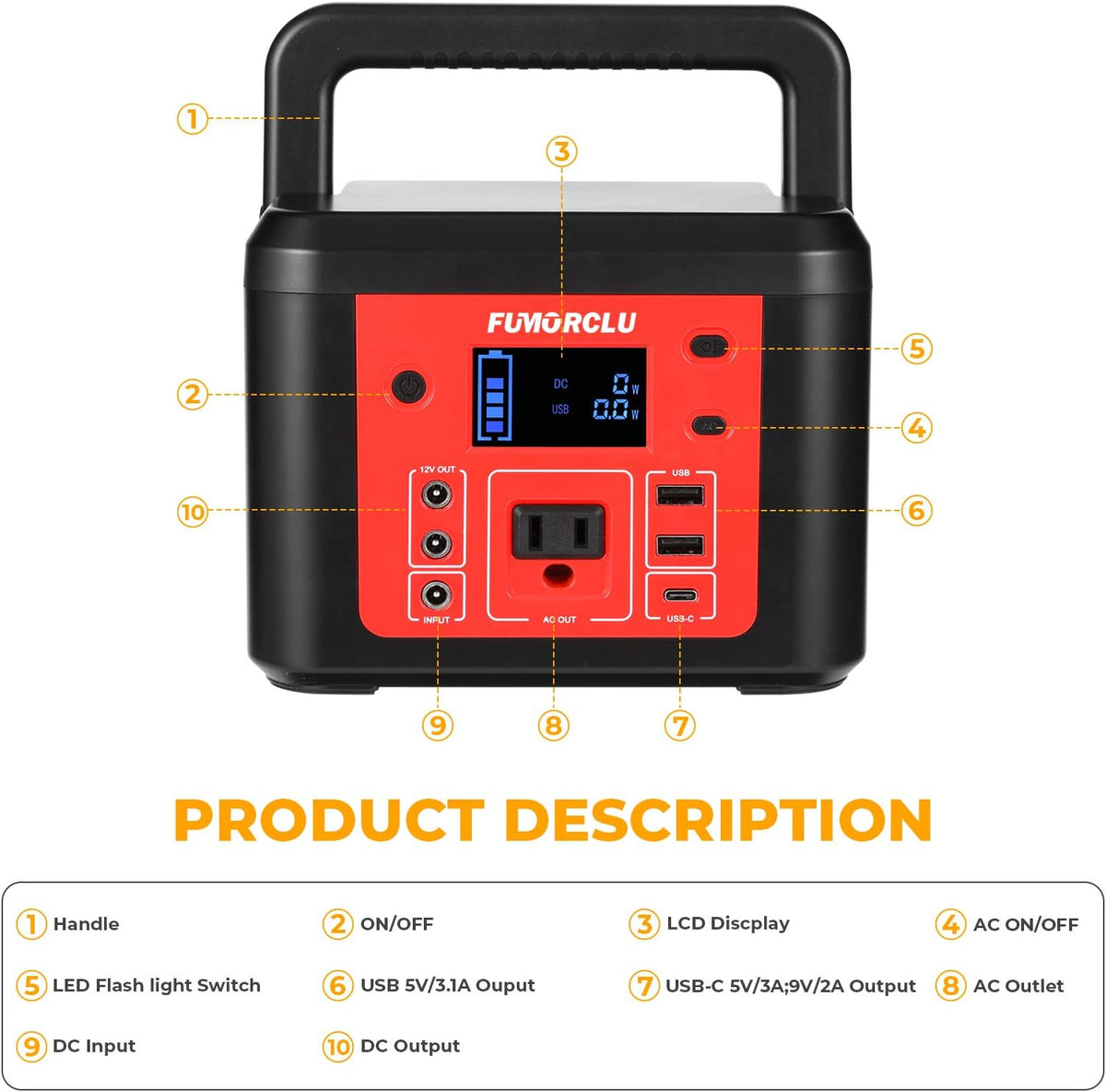 Portable Power Station 178Wh 180W Solar Generator B4554