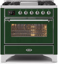 36 Dual Fuel Propane Gas Range Emerald Green Chrome Trim Q647