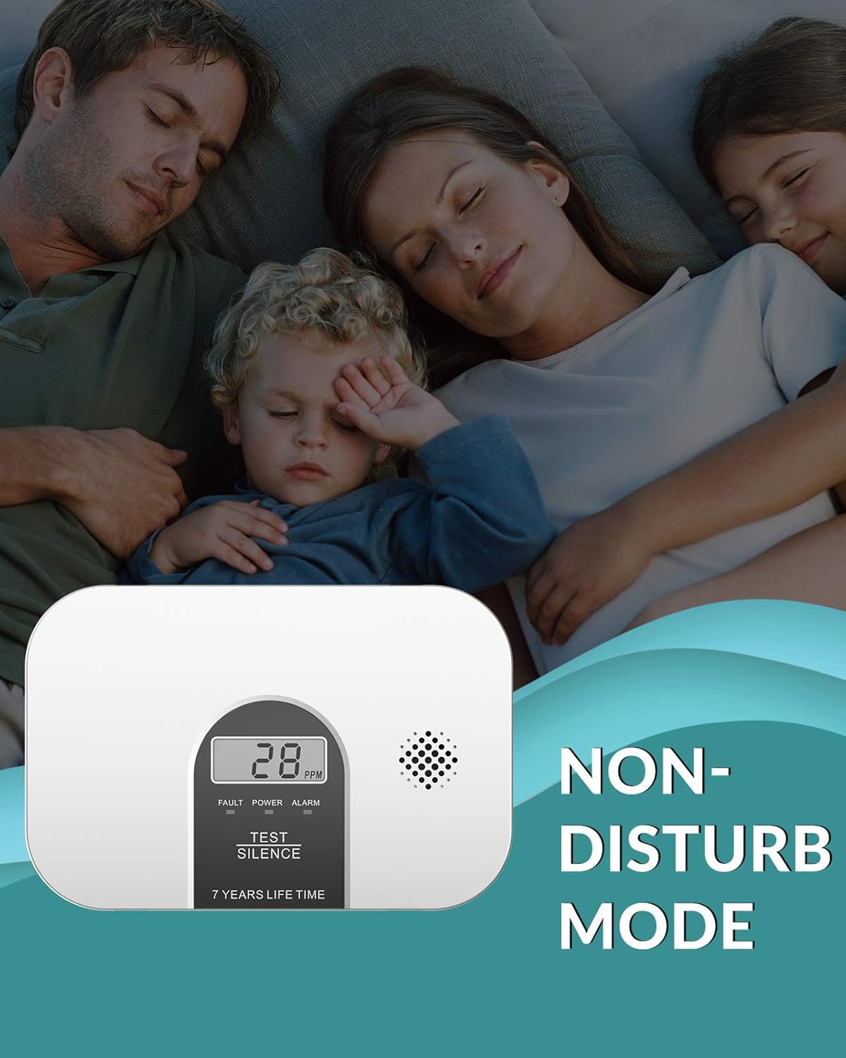 Carbon Monoxide Alarm Detector with LCD Digital Display, 4 Packs P36235