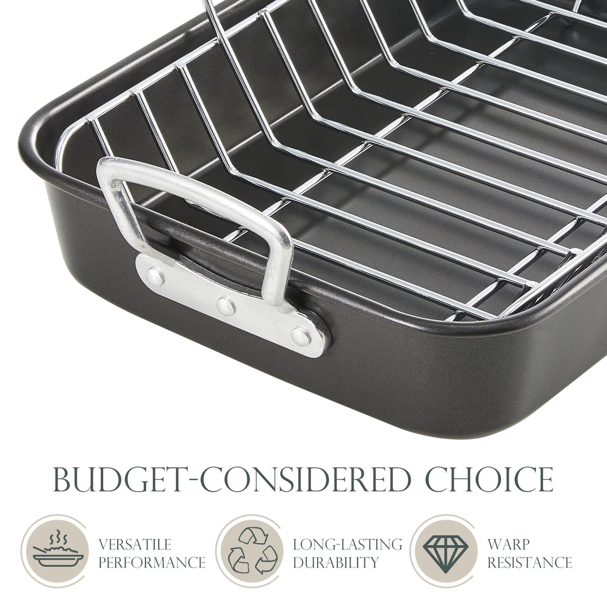 Nonstick Roasting Pan with Rack 15 x 11 inch I465066