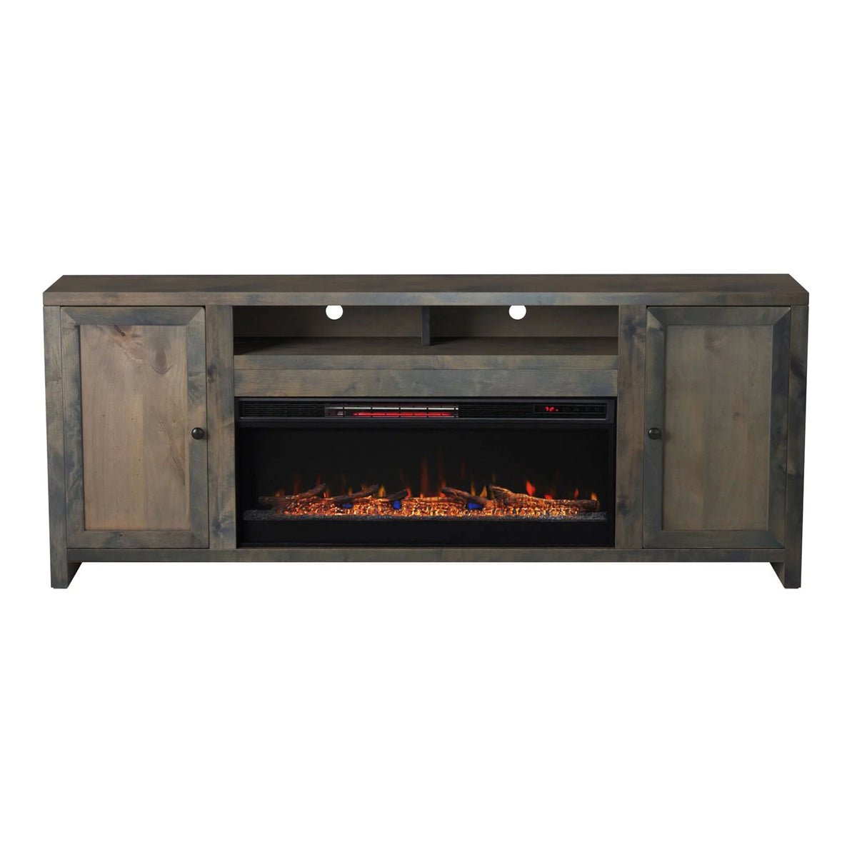 85 inch Rustic Solid Wood Fireplace TV Stand V265680