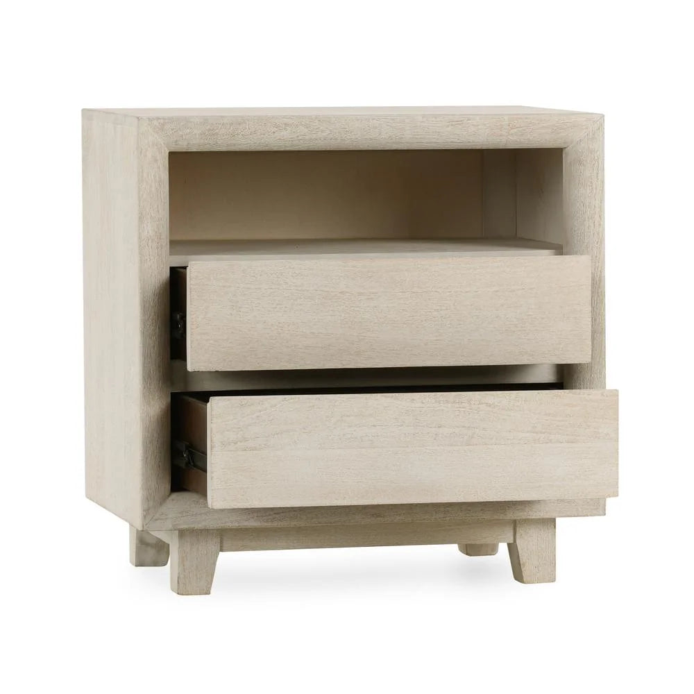Two-Drawer Mango Wood Nightstand L94601
