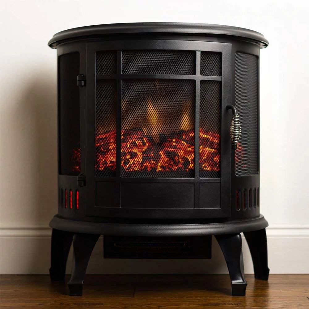 Free Standing Electric Fireplace Stove Black M59493