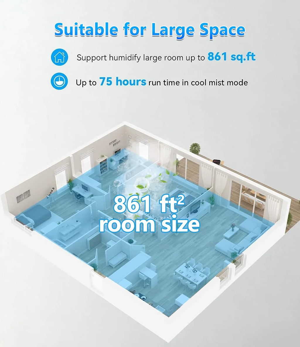 Warm and Cool Mist Top Fill Ultrasonic Humidifier with Remote B907978
