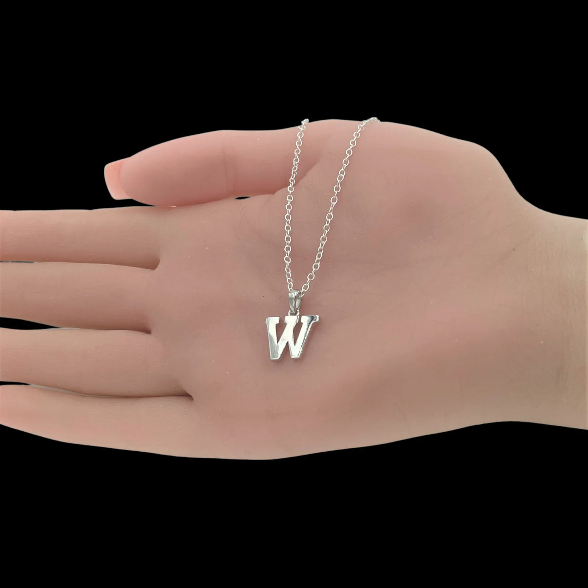 W Initial Pendant Necklace 925 Sterling Silver W105375