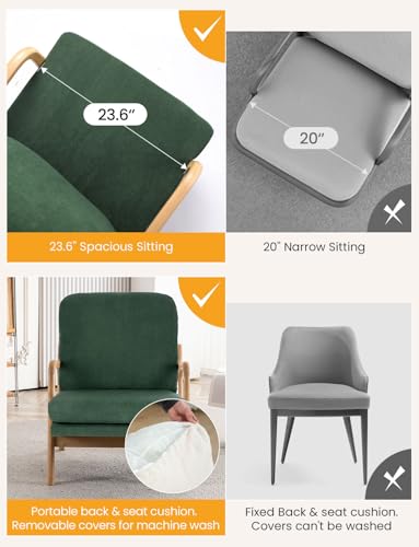 Mid Century Modern Sherpa Accent Chair with Detachable Cover M109002