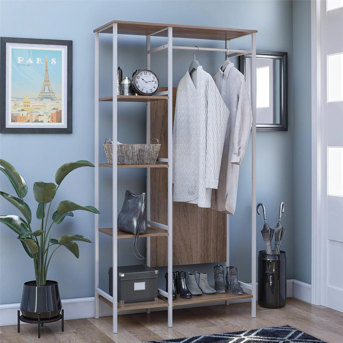 Walnut Open Wardrobe L924