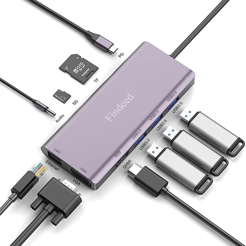 10 in 1 USB C Docking Station with 4K HDMI SD/TF Card Reader H12290