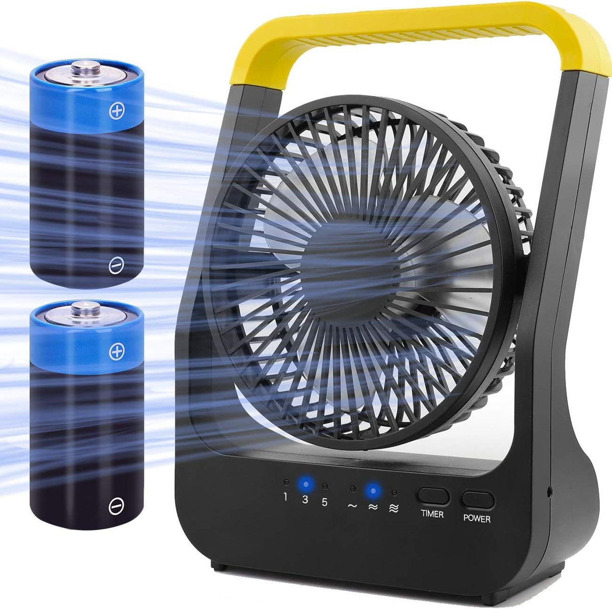 Battery Operated Fan Portable Desk Fan with Timer 3 Speeds I962