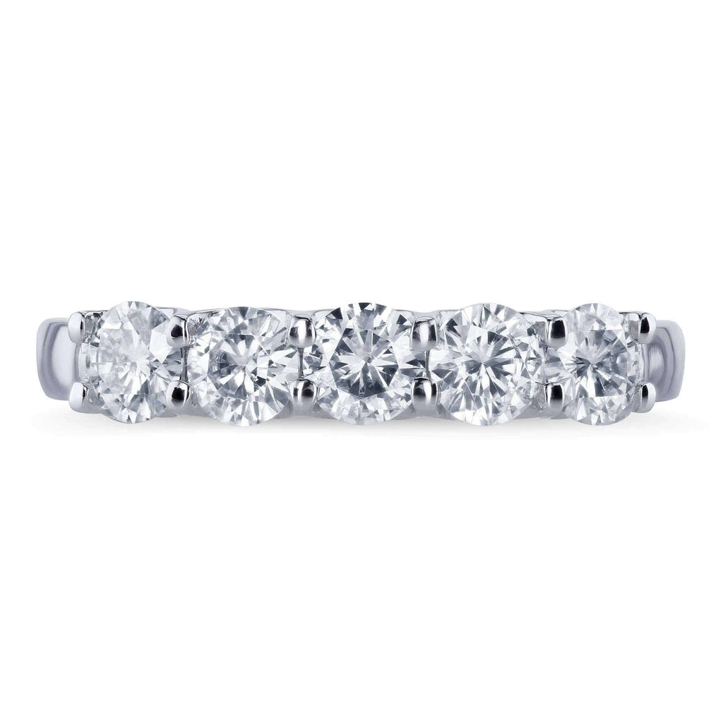 4/5 Carat Round Brilliant Near Colorless Moissanite Bridal Wedding Band 14K Yellow Gold V81045