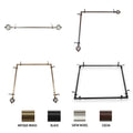 Multi Angle Ceiling Rod Room Divider Adjustable 28-48 inch Black Z78182