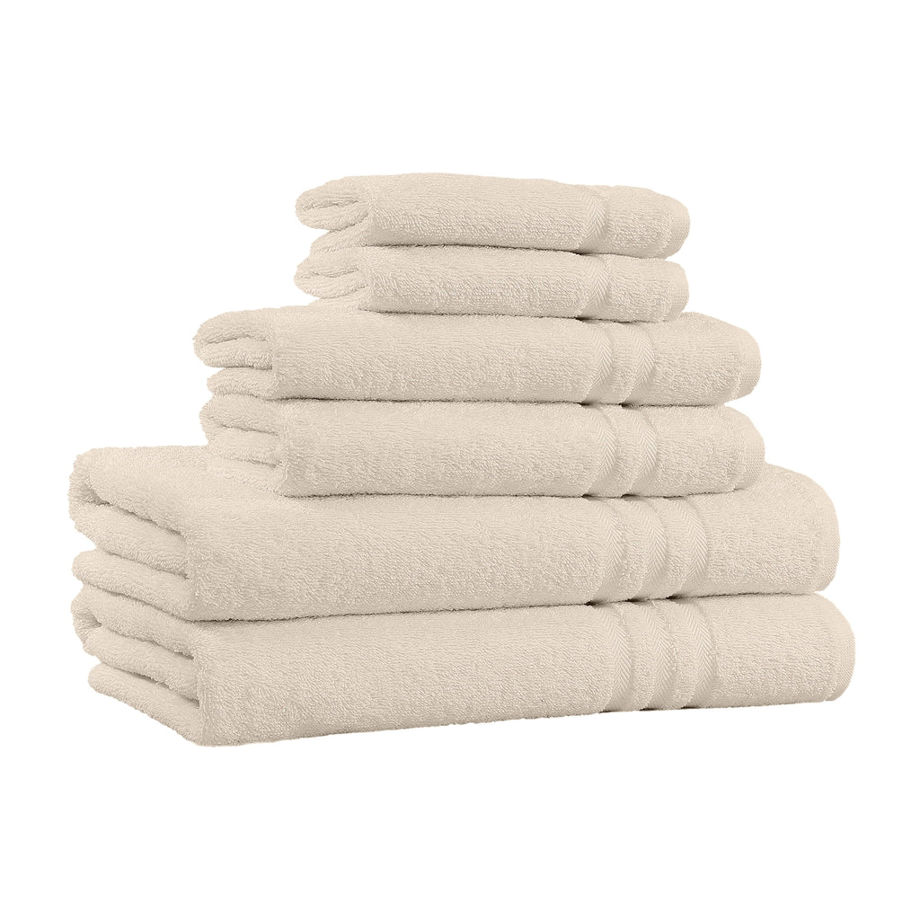 100% Cotton 6-Piece Beige Bath Towel Set P11876