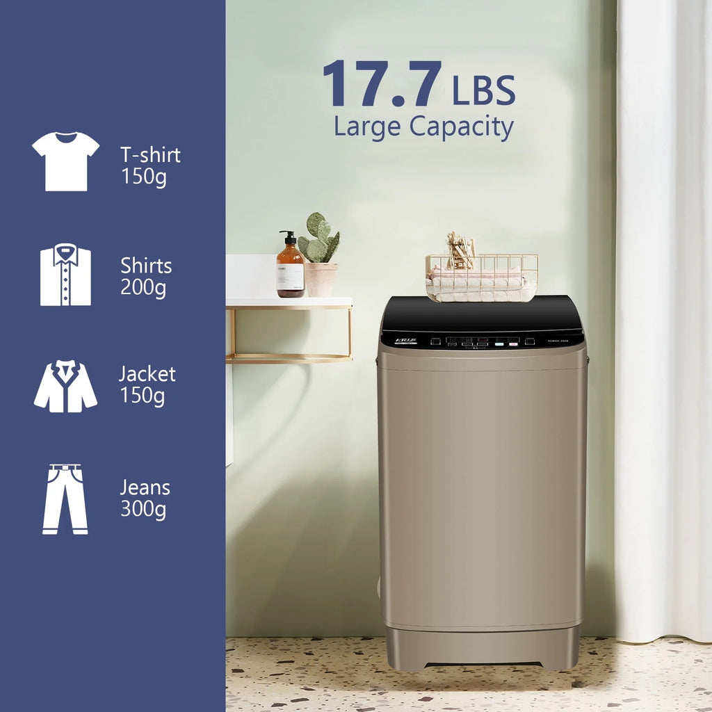 Full-Automatic 17.7 lbs Portable Compact Laundry Washer with Drain Pump B746513