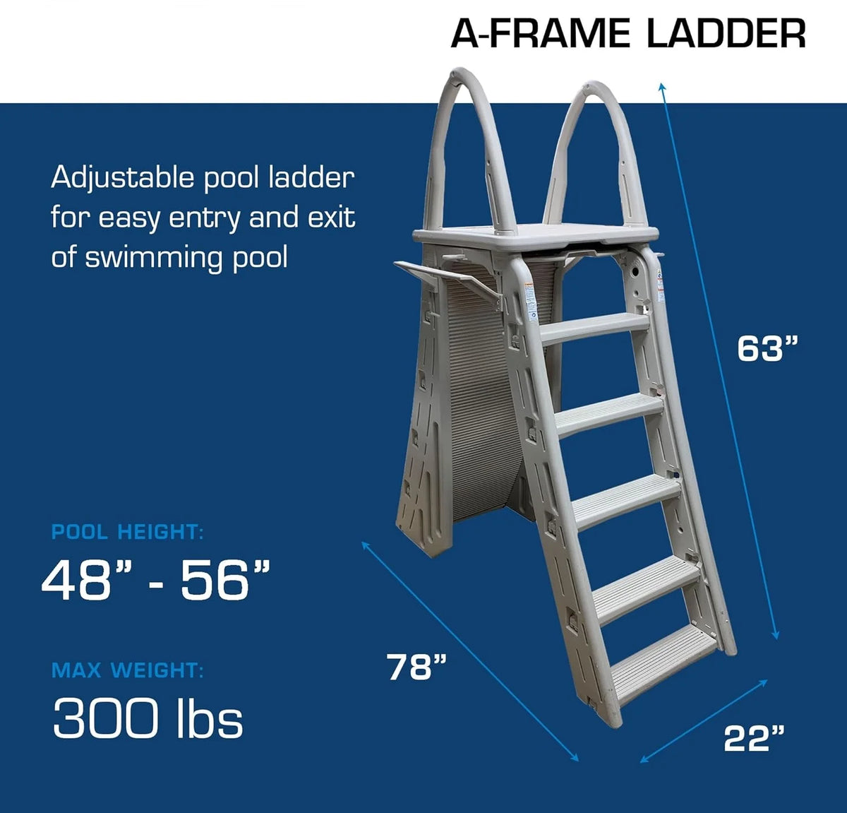 Adjustable A Frame Safety Ladder with Step Barrier M47876