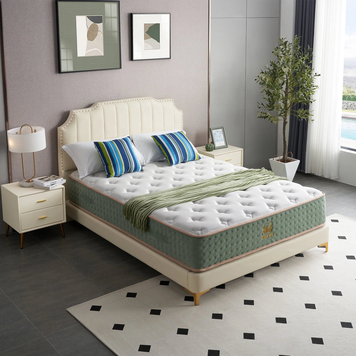 12 Inch Medium-Firm Hybrid Mattress with Cooling Gel Memory Foam Y91246