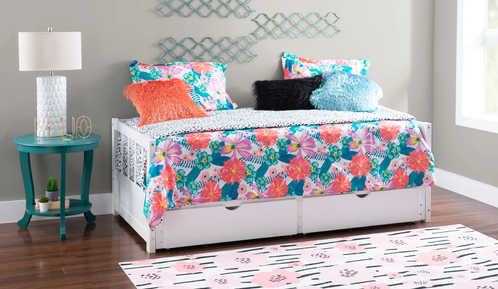 White 2-Drawer Convertible Twin to King Daybed X56931
