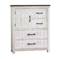 White & Brown 4 Drawer Chest with Contrasting Top L3437