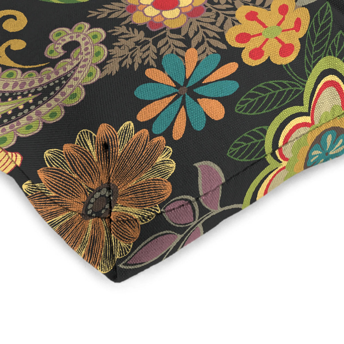 Multicolor Floral Square Tufted Outdoor Seat Cushion A454