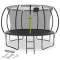 12FT Trampoline with Basketball Hoop and Safety Enclosure Net Y982