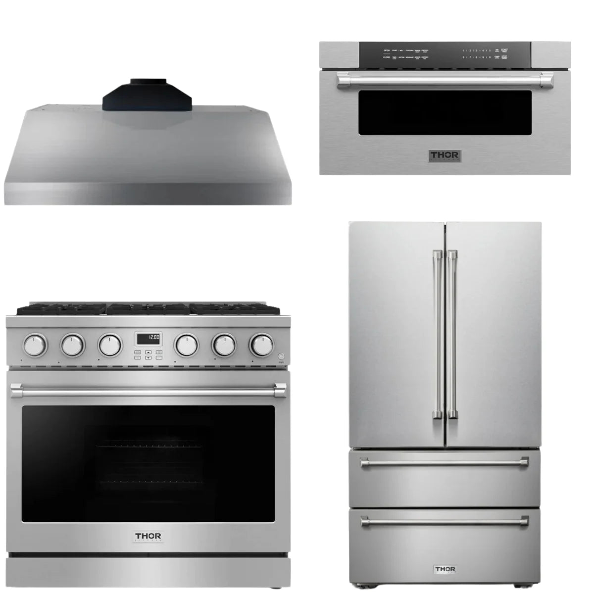 36 Gas Range, Range Hood, Refrigerator and Microwave G5515