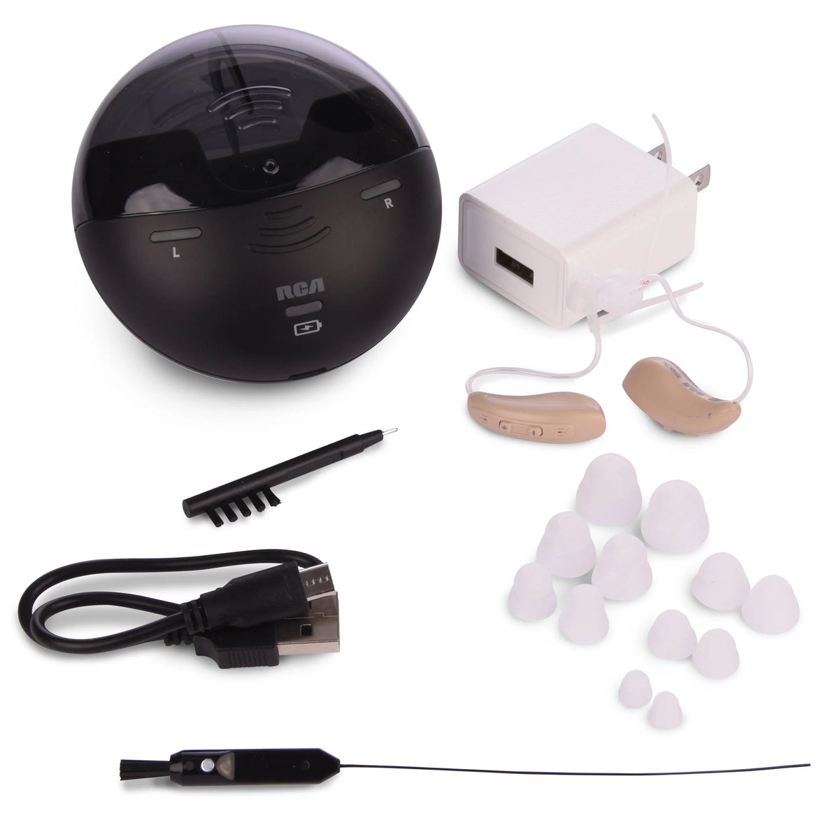 Behind-the-Ear Hearing Aids with Charging Case U596