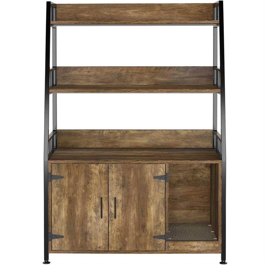 Wood Cat Litter Box Enclosure with Shelf M3722