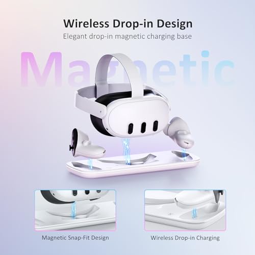 Charging Dock with LED Light and Controller Mount, 2 Rechargeable Batteries, White F555607