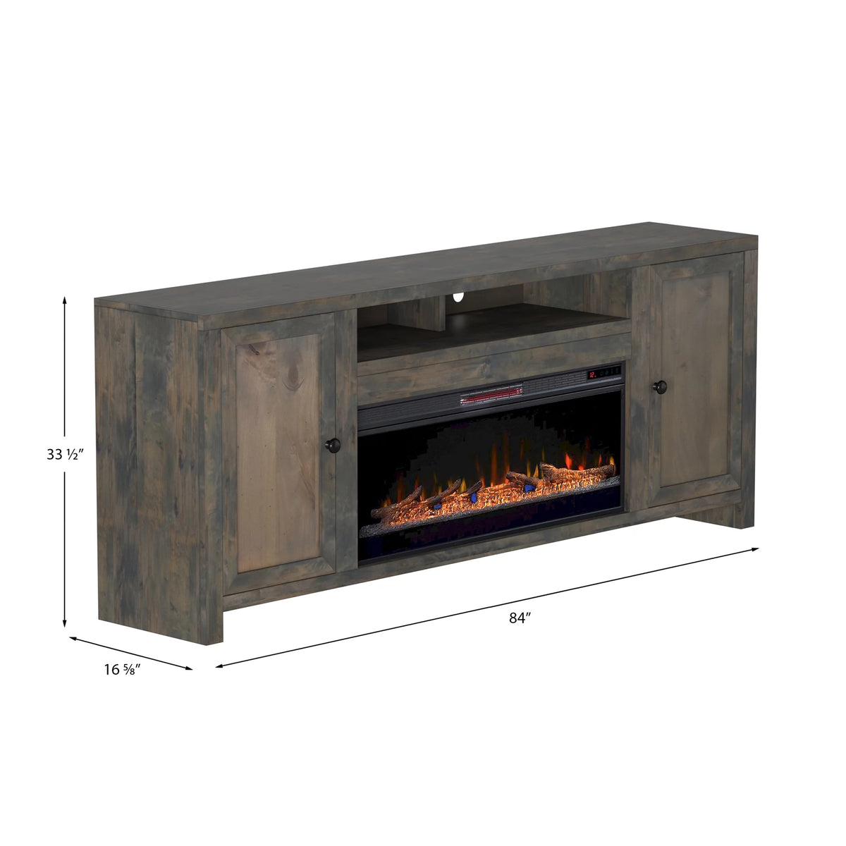 85 inch Rustic Solid Wood Fireplace TV Stand V265680