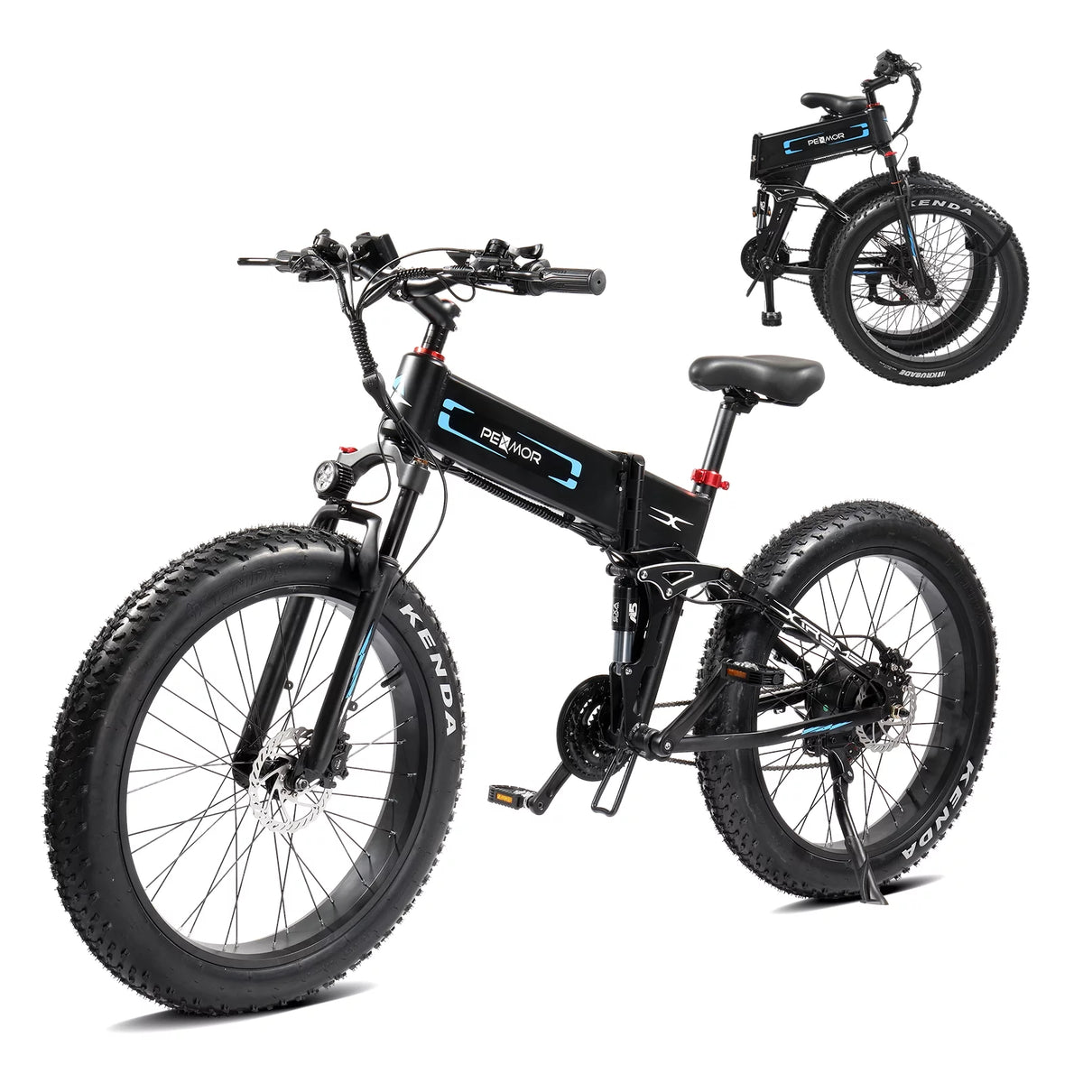 750W 48V 12AH Removable Battery 26" Fat Tire Folding Electric Bike Y2189